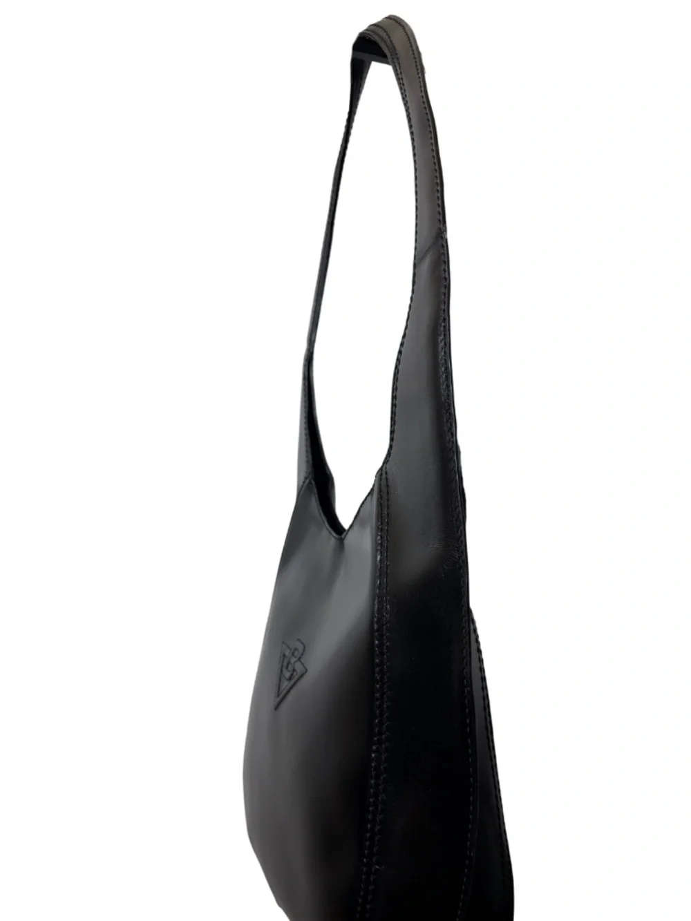 Vintage Bottega Veneta Black Leather Half Moon Shoulder Bag